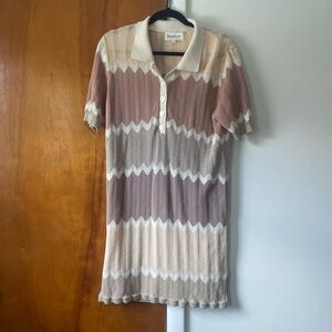 Knit button front dress